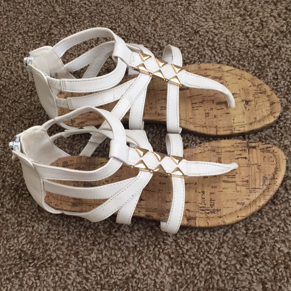 White and Gold Sandals